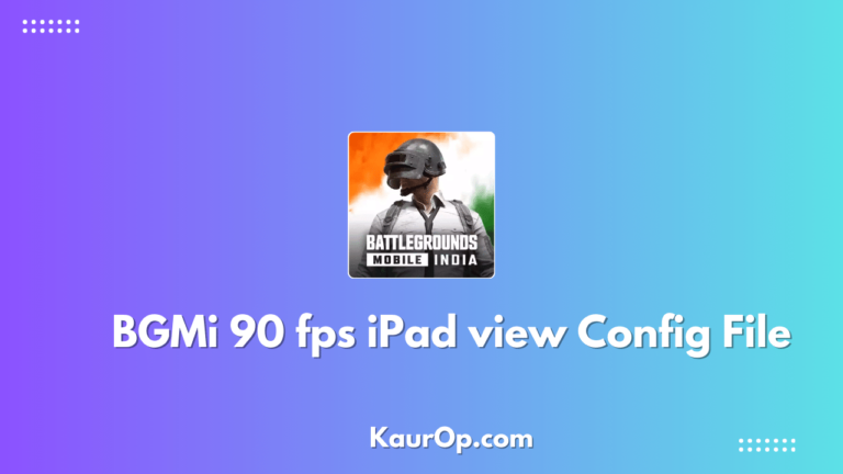 BGMi 90 fps iPad view Config File Download