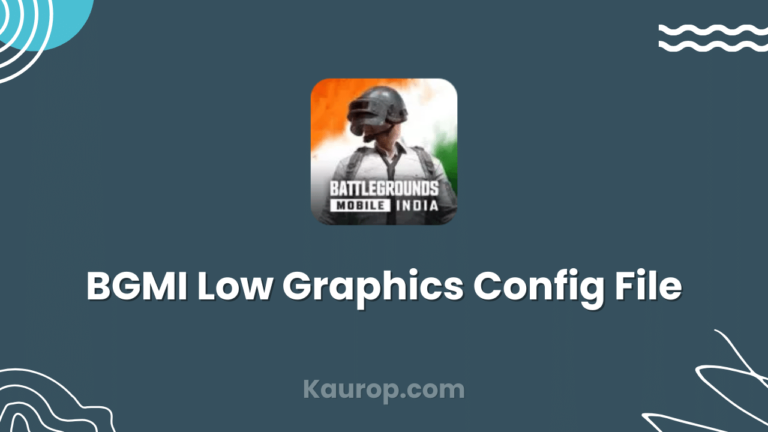 BGMI low graphics config file (Potato Graphic)